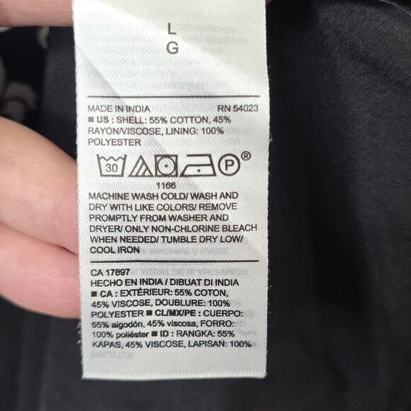 Old Navy Cami Mini Dress Black White Floral Sleeveless Lined Summer Casual Large - Picture 9 of 9